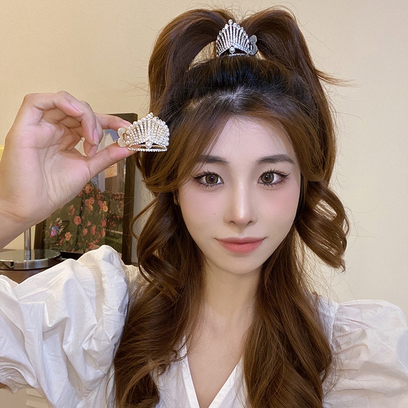 Kẹp Tóc Càng Cua Đính Đá &amp; Ngọc Trai Nhân Tạo Thời Trang 2022 dreamdiary