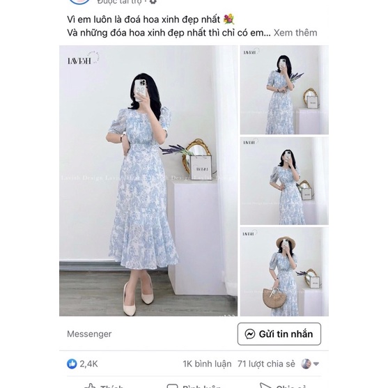Váy hoa xanh