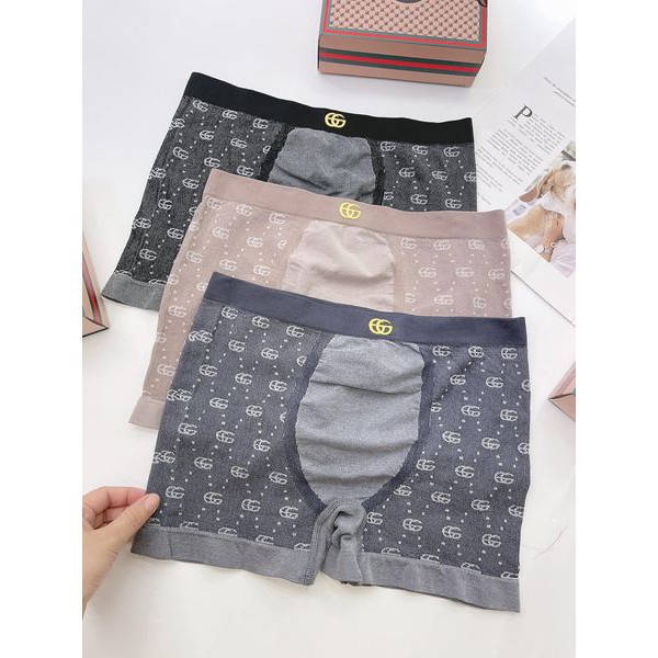 [Hộp 3 chiếc] Quần Sip Đùi Nam Boxer, Quần Lót Nam Cotton Co Giãn 4 Chiều Chữ G