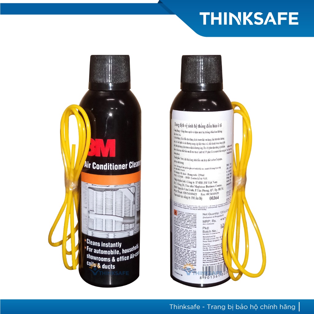 Chai xịt vệ sinh hệ thống điều hòa ô tô 3M 89227 250ml, làm sạch bụi bẩn và khử mùi - Thinksafe