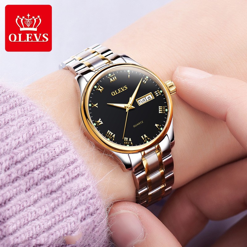 Đồng Hồ Nữ Dây Thép Không Gỉ_FullBox Chính Hãng Olevs_Mặt Chống Xước_Dạ Quang Ban Đêm_Chống Nước 3ATM_Đồng Hồ Nữ Đẹp.