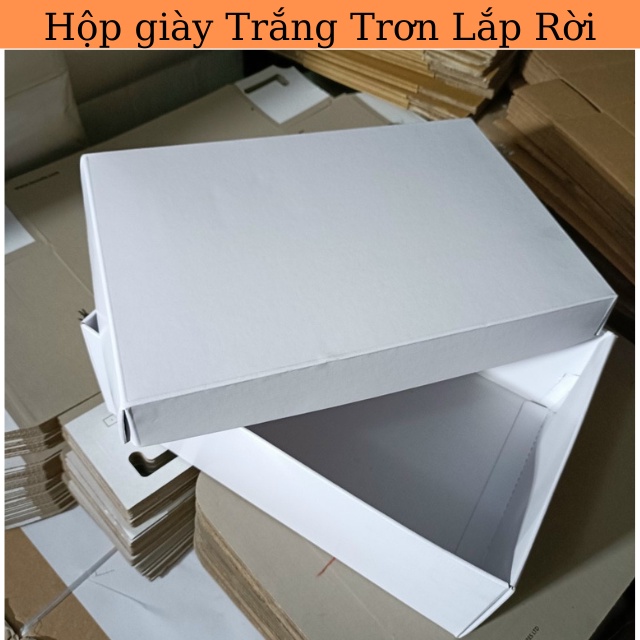 Hộp Giày, Box Giày Trắng Trơn Lắp Rời