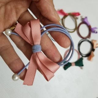 Thun cột tóc Hàn Quốc kết nơ 01