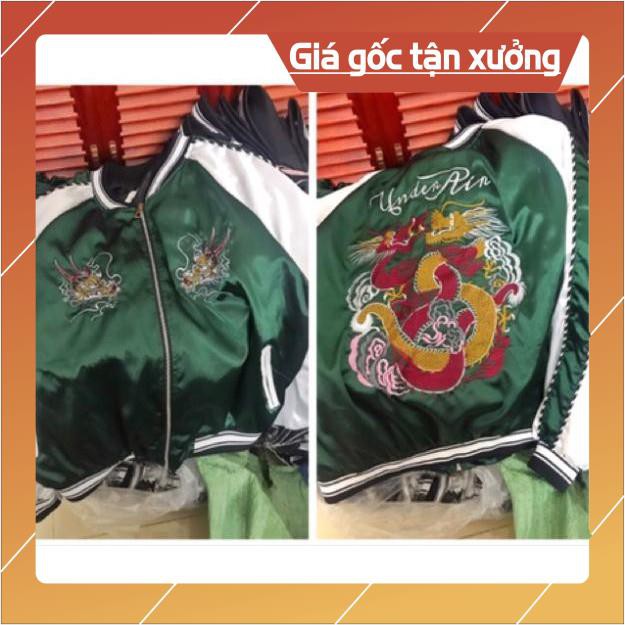 [Freship- Hàng cao cấp] (Ảnh thật) áo bomber thêu rồng XANH ❌❌❌ size M L sỉ lẻ