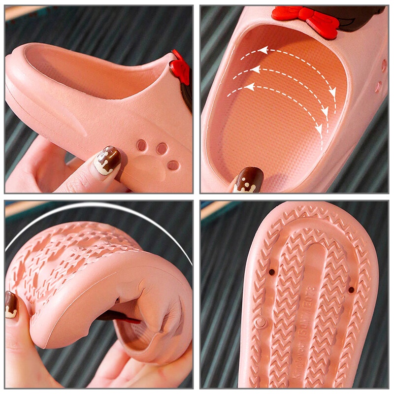 Dép quai ngang AMILA đế mềm họa tiết hoạt hình thời trang mùa hè tùy chọn màu sắc cho bé gái