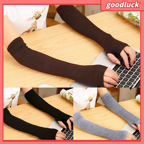 Găng Tay Dệt Kim Hở Ngón Cho Nữ