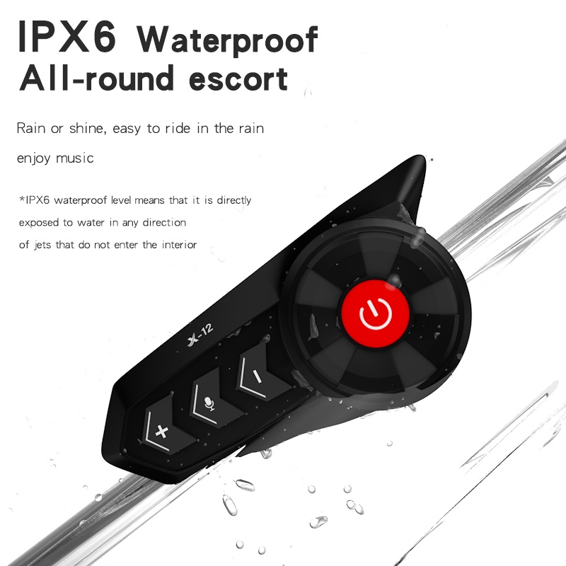 Tai Nghe Chụp Tai X-12 Bluetooth 5.0 1200mAh Không Dây Thoáng Khí Chống Thấm Nước Gắn Mũ Bảo Hiểm