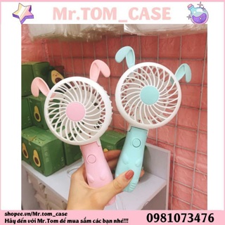 [HOT] QUẠT MINI TÍCH ĐIỆN CẦM TAY TAI THỎ- SIÊU BABY- SIÊU MÁT