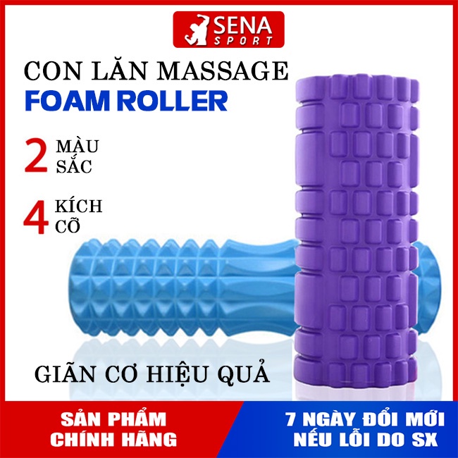 Con Lăn Massage Giãn Cơ, Foam Roller phục hồi cơ sau tập Gym, Fitness, Yoga