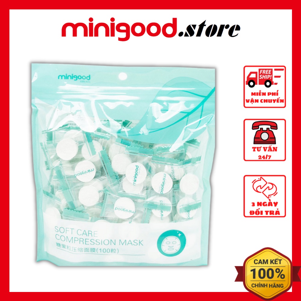 Mặt nạ nén sợi tre Minigood (100 viên) - Tiện dụng, phù hợp mọi loại da