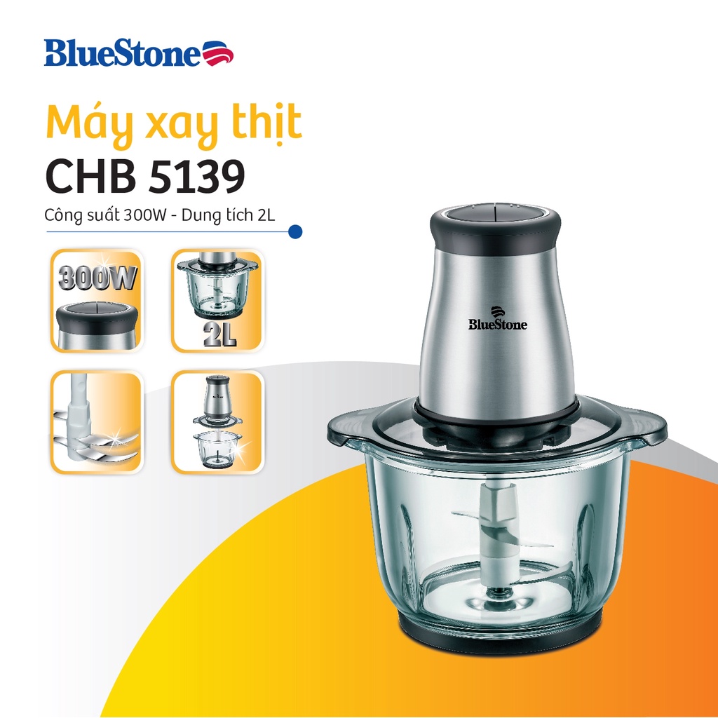 Máy Xay Thịt 2 Lưỡi Kép Bluestone CHB-5139 (2L)