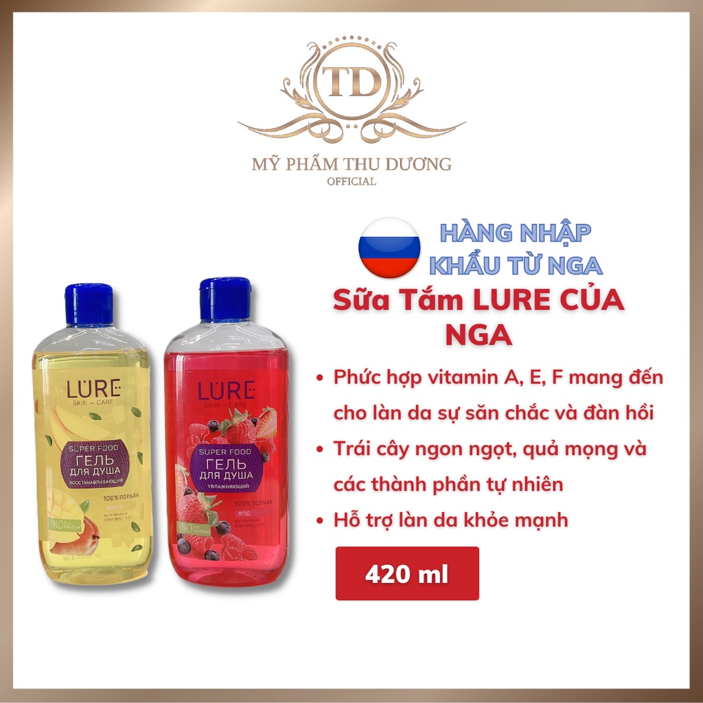 Sữa Tắm Lure Nga Chiết Xuất Thành Phần Tự Nhiên, Làm Sạch Sâu, Duy Trì Vẻ Khỏe Mạnh Cho Da