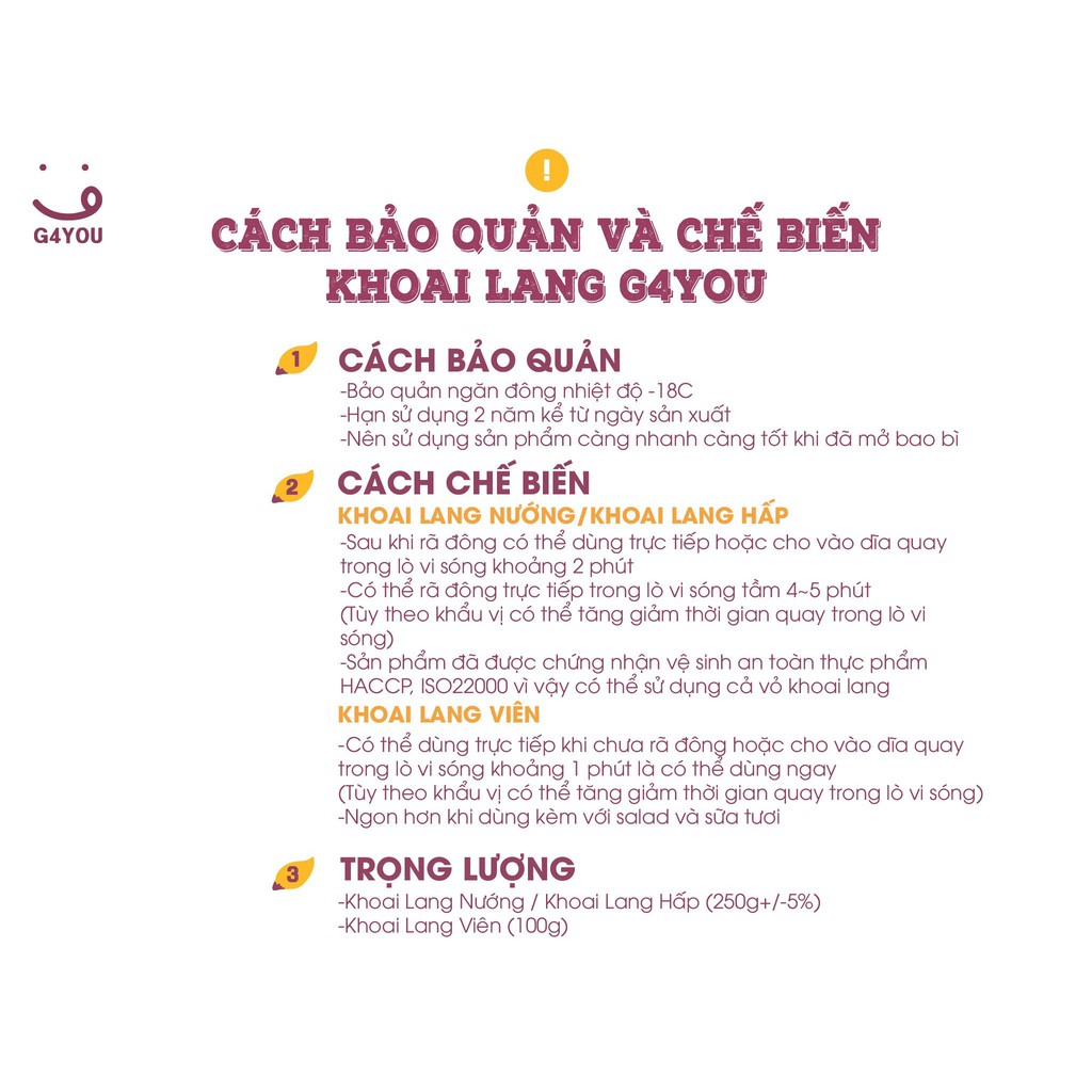 Khoai Lang Viên G4You Ăn Liền 100G