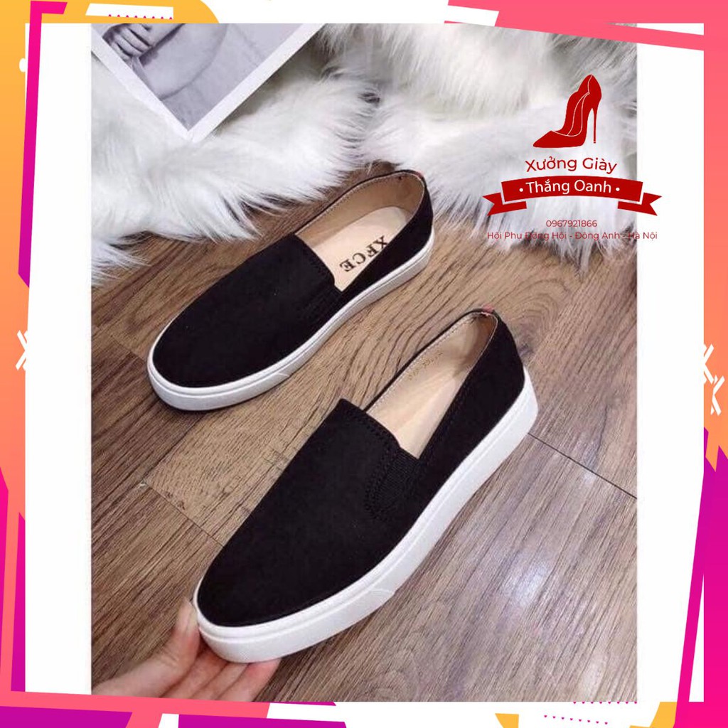 [ SIÊU SALE ]  GIÀY SLIP ON DA LỘN CHÂT NỈ SIÊU ĐẸP