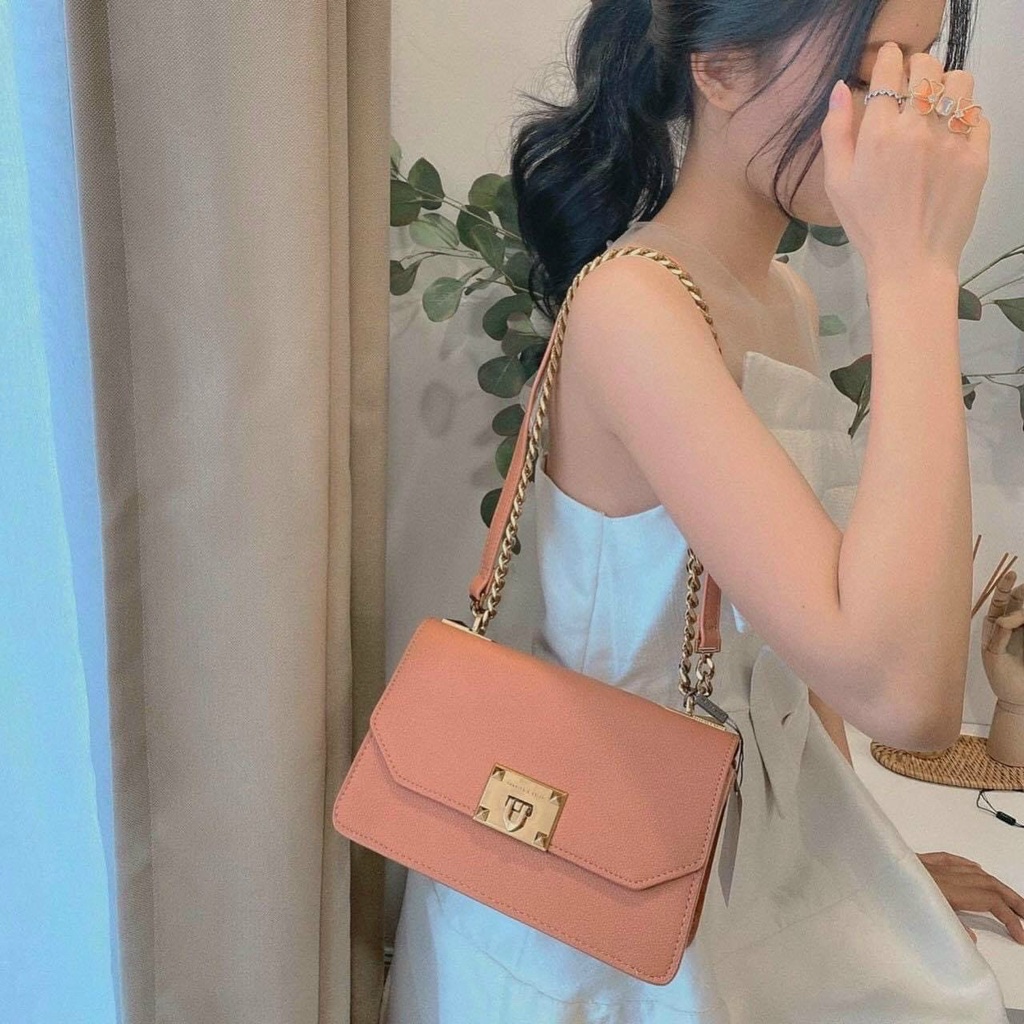 Túi Xách Nữ CNK, Dây Xích Pha Da Đeo Chéo, Đeo Vai, Da Sần Cao Cấp, Túi Công Sở Thời Trang