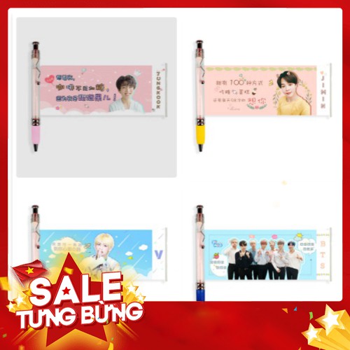 Chuyendokpop (Sỉ 10k) Bút bts v jungkook  bts bút viết bi gel dễ thương,đồ dùng học tập phong cách hàn quốc CẢM ƠN ĐÃ TI