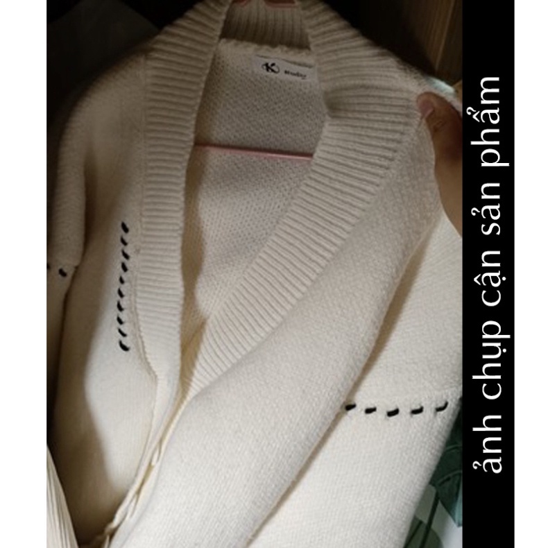 Áo khoác len cardigan 2021, áo cardigan len nữ màu trắng đen thời trang thu đông hàn quốc - Hàng mới về