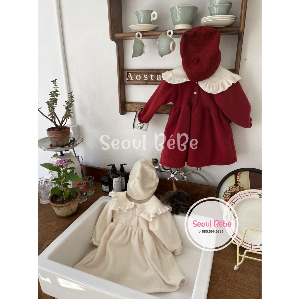 Váy cổ bèo Aosta Princess dress điệu đà cho bé made in Korea