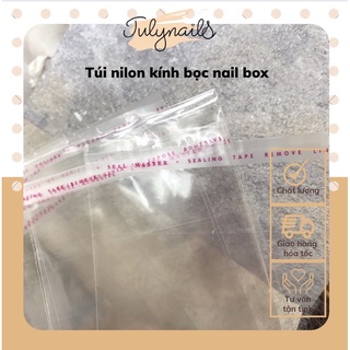 Túi bọc nail box , túi kính dán miệng nhỏ đựng phụ kiện nail box thiết kế julynails