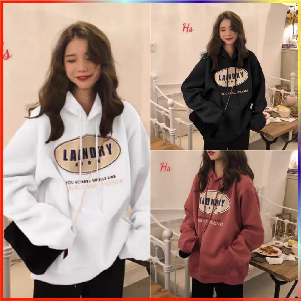 Áo Hoodie Nỉ Unisex LAUNDRYY 3 Màu dưới 65kg - Dáng Rộng Dài Tay Kèm Mu G096 - Reso Shop | BigBuy360 - bigbuy360.vn