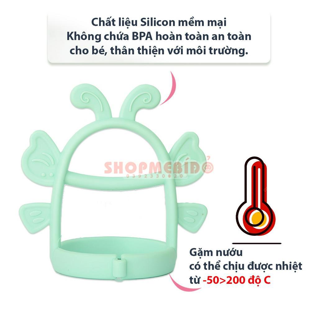Gặm nướu cầm tay silicon Molli gặm mọc răng giảm ngứa nướu an toàn cho bé kèm hộp nhựa tiện lợi đi chơi đi du lịch PK86