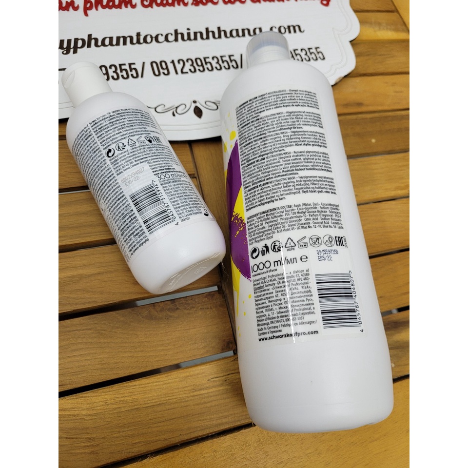 Dầu gội tím khử ánh vàng cho tóc trắng bạch kim Schwarzkopf Goodbye Yellow Shampooing 300ml - 1000ml