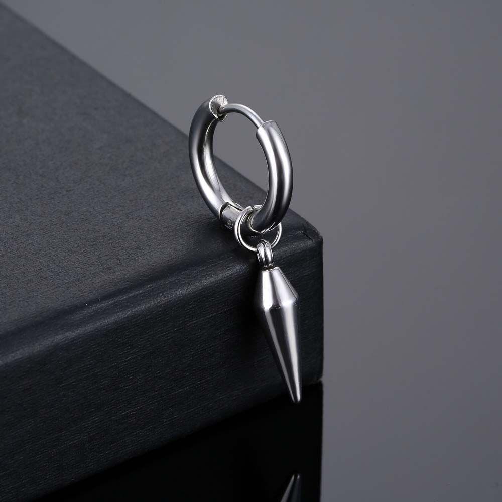 Khuyên Tai Tròn VANES1 Bằng Thép Không Gỉ Phong Cách Gothic Hàn Quốc