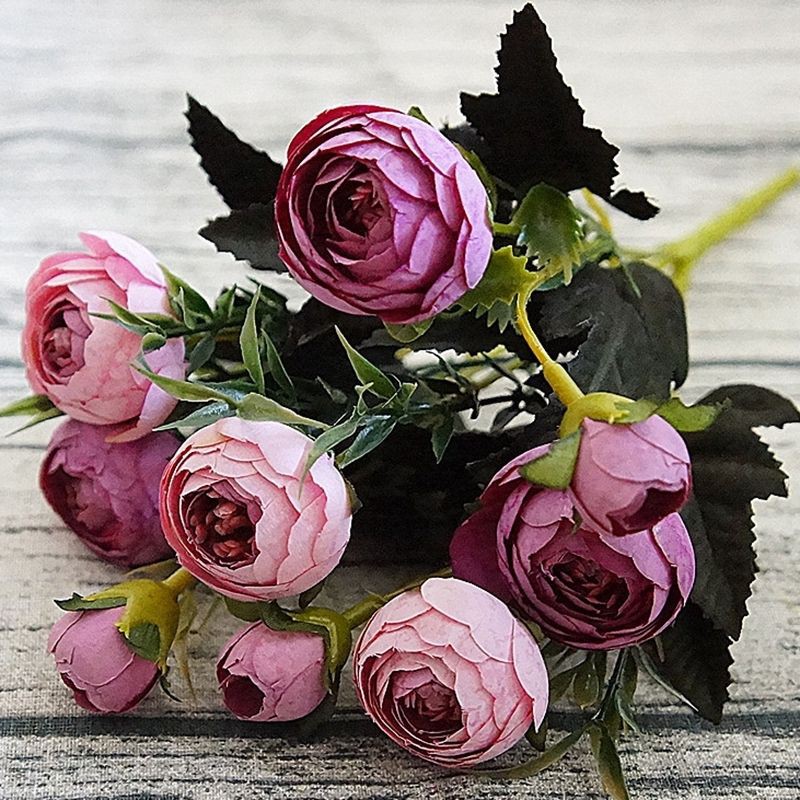 Hoa giả - Cụm hoa hồng trà, sang chảnh, điểm nhấn phá cách cho không gian lãng mạn