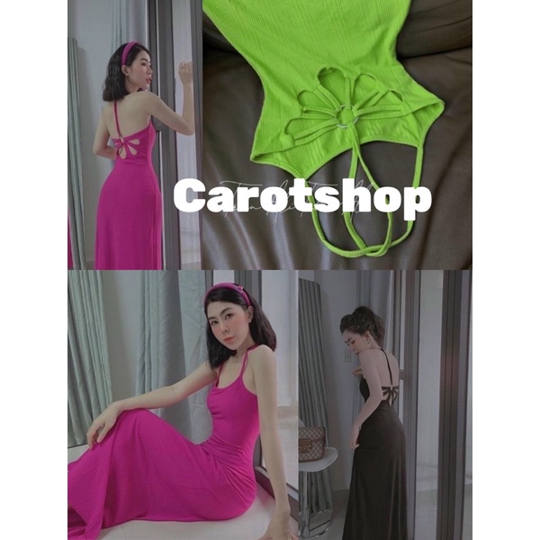 Đầm khoen lưng cao siêu hot-Chất thun gân-Carotshop