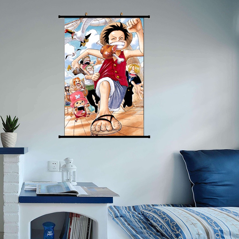 Tranh cuộn treo trang trí trang trí hình các nhân vật trong anime One Piece 20x30cm