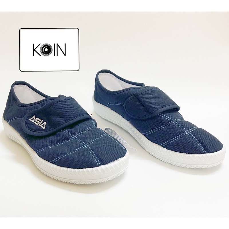 Giày vải Asia màu xanh đậm không dây