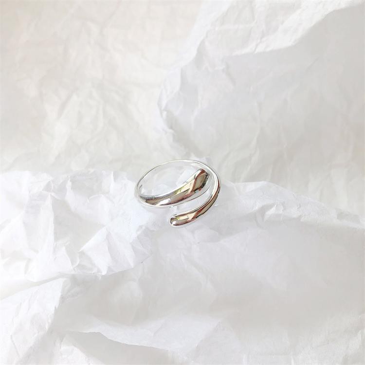 Nhẫn Thép Titan B883 Hình Giọt Nước Phong Cách Retro Hàn Quốc