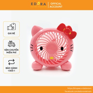Quạt cầm tay mini hoạt hình Hello Kitty mã 8786 tích điện nhỏ gọn thời trang tiết kiệm năng lượng