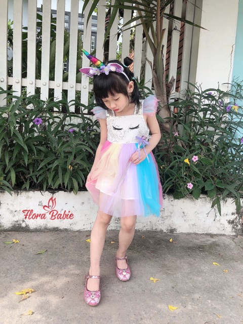 🌈🌈 Đầm PONY Cầu Vồng 7 Sắc cho Bé iu🌈🌈