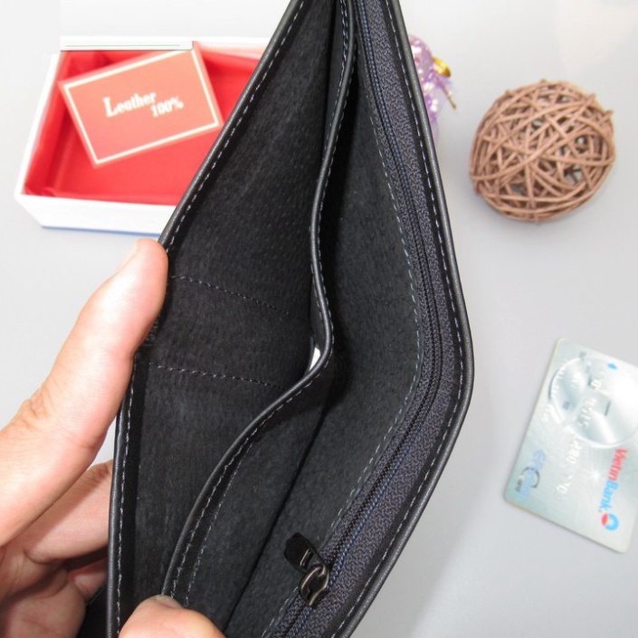 Ví Nam Da Thật 100% | Bóp Ngang Da Nam Tặng Kèm Hộp Cao Cấp | TRONBO Saka.Shop99