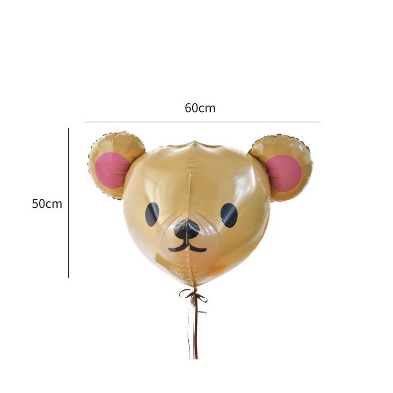 Bóng hình đầu con gấu 3D màu gấu nâu, gấu xanh, gấu hồng phong cách sinh nhật hàn quốc