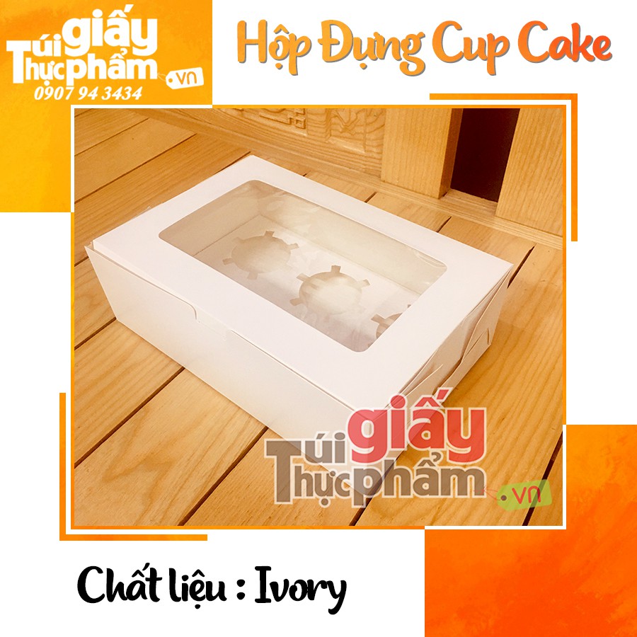 50 Hộp Bánh Đựng Cup Cake (Loại 6 Cái)