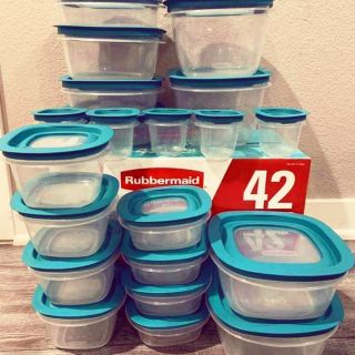SUPPER SALE - Bộ hộp Rubbermaid nắp xanh (21 hộp)