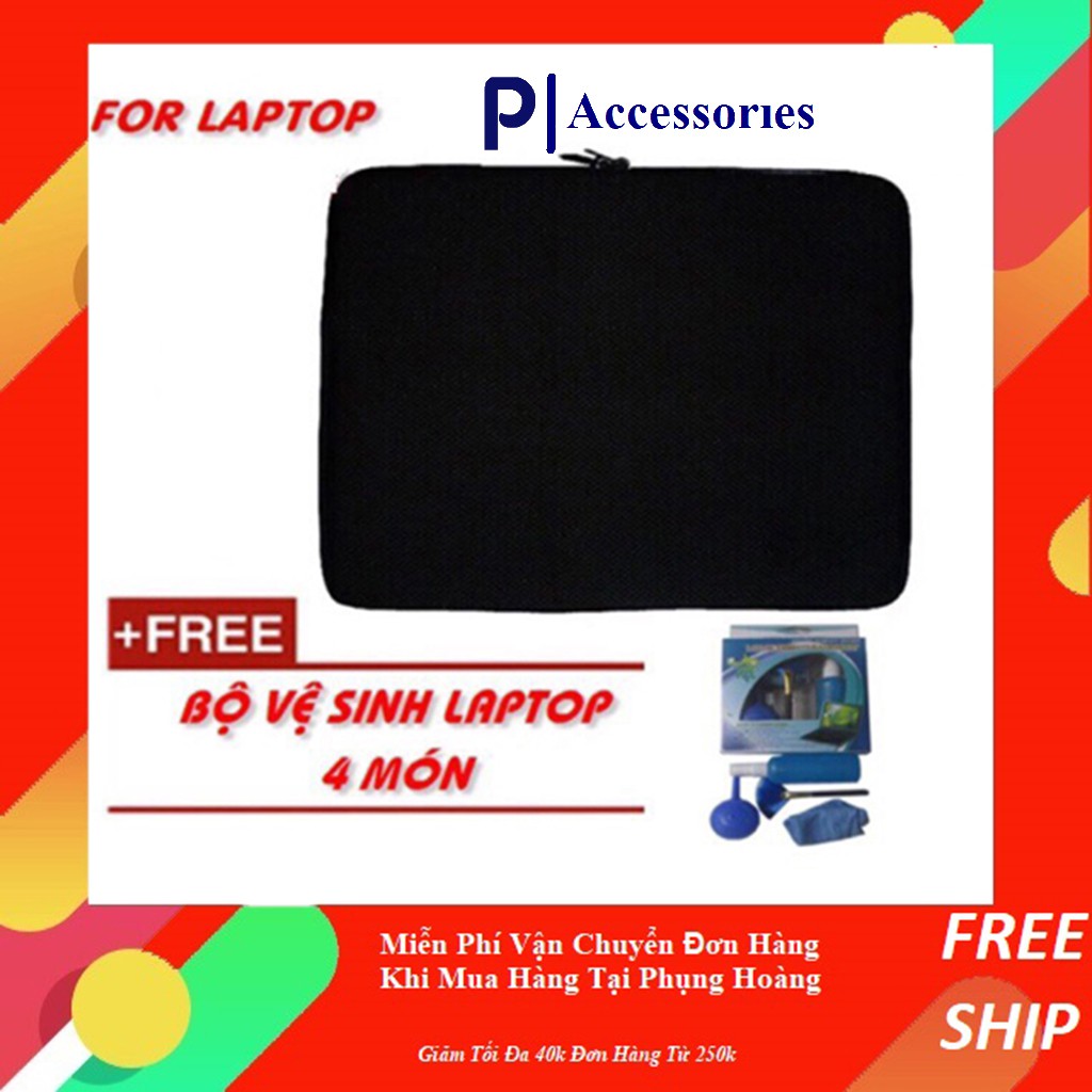 Túi Chống Sốc Laptop Tặng Kèm Bộ Vệ Sinh 4 Món