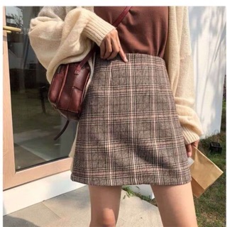 Chân váy dạ kẻ - hàng order