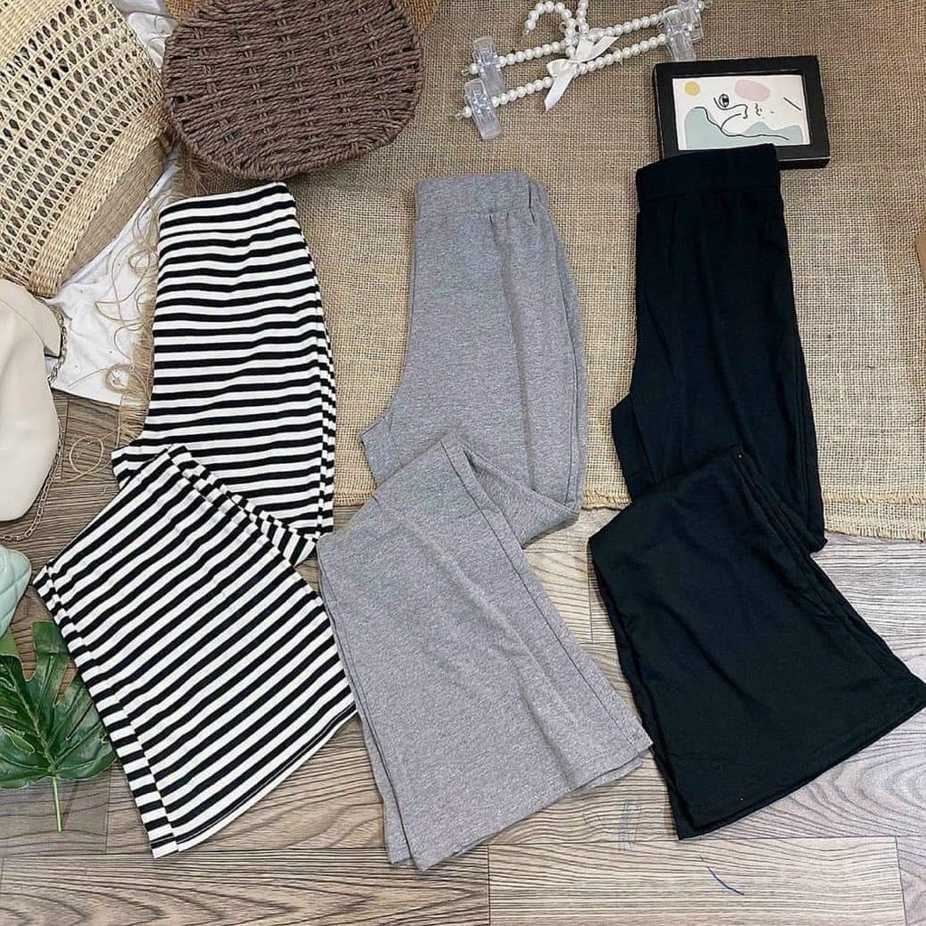 Quần Ống Loe Thun Nữ Lưng Cao Thời Trang - 754