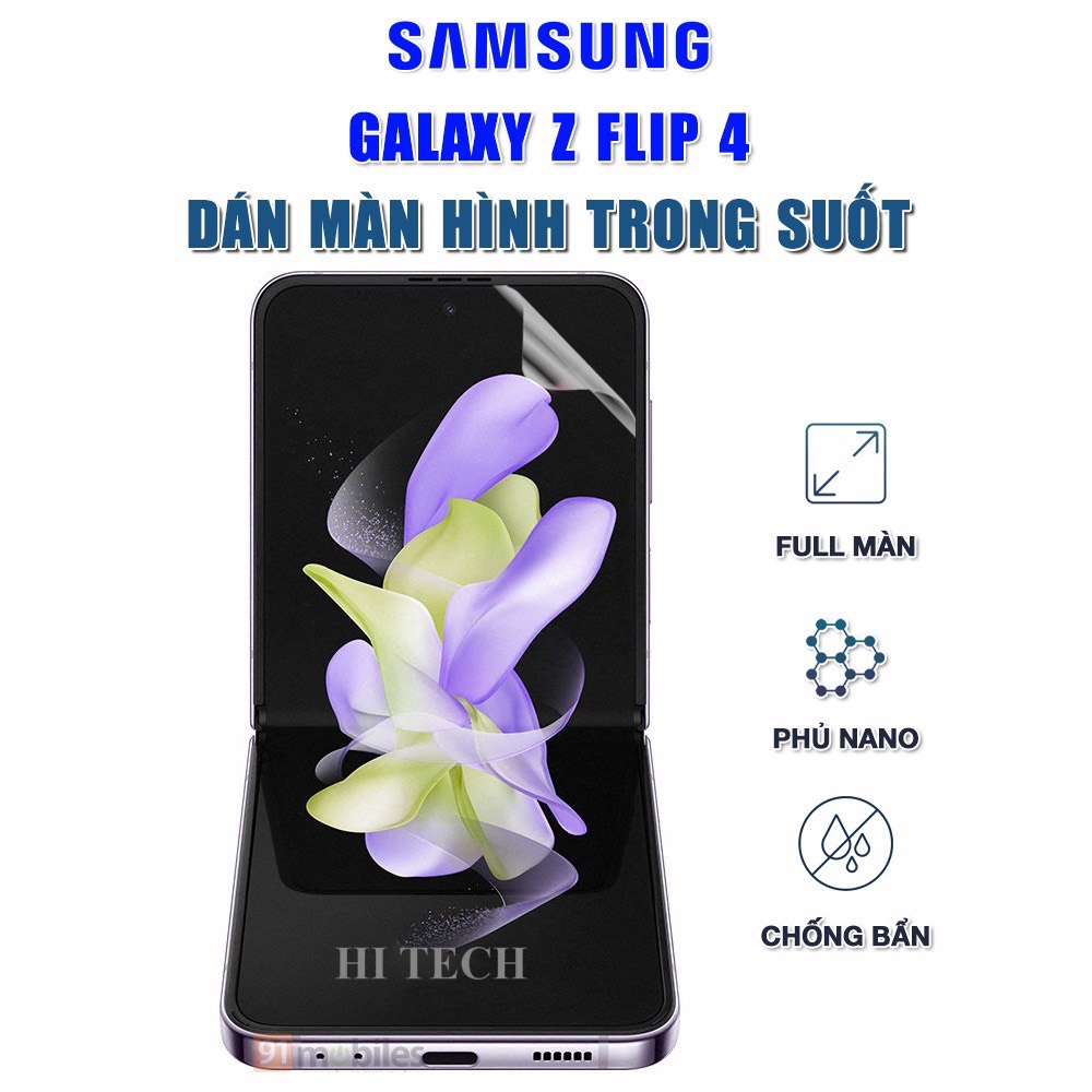 Dán màn hình Samsung Z Flip 4 full màn dẻo trong suốt PPF tự phục hồi vết xước – Dán dẻo Samsung Galaxy Z Flip 4