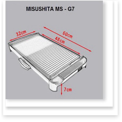 BẾP NƯỚNG ĐIỆN VÂN ĐÁ HOA CƯƠNG SIZE LỚN Misushita MS-G7