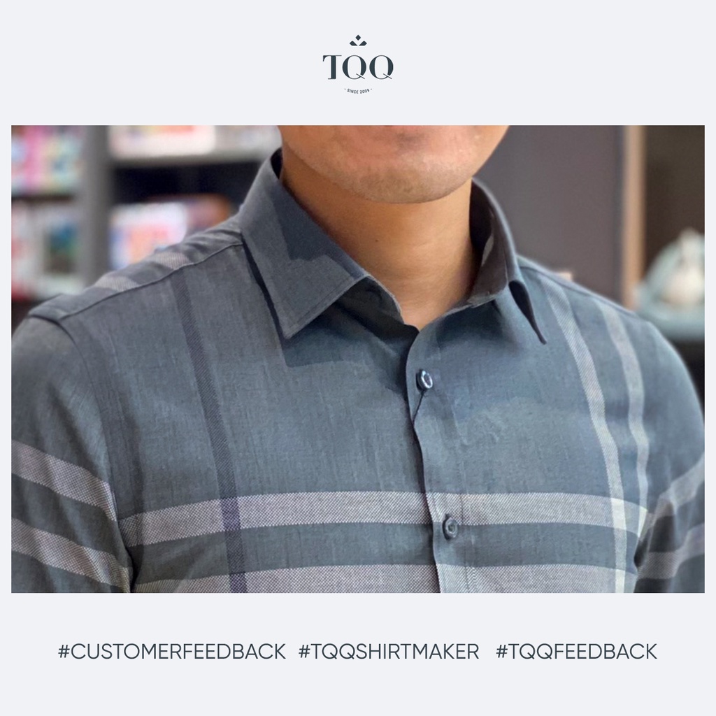 Áo sơ mi nam ngắn tay TQQ K434CB-CSC màu chì chất liệu cao cấp dáng Slimfit hiện đại, nam tính