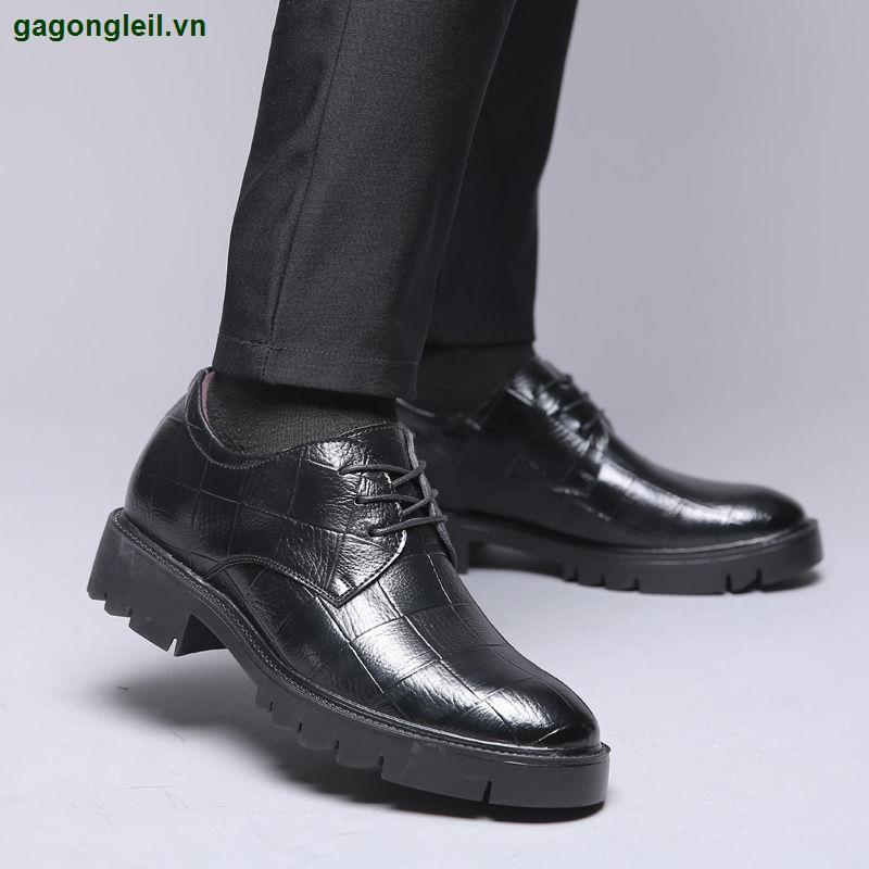 Giày da đế độn 6cm 8cm 10cm tăng chiều cao phong cách lịch lãm dành cho nam