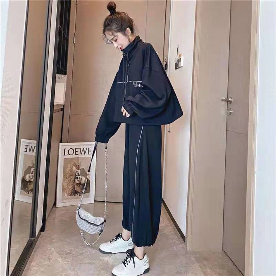 Set Đồ Thể Thao Dáng Rộng Phong Cách Hàn Quốc Thời Trang Xuân Thu Cho Nữ