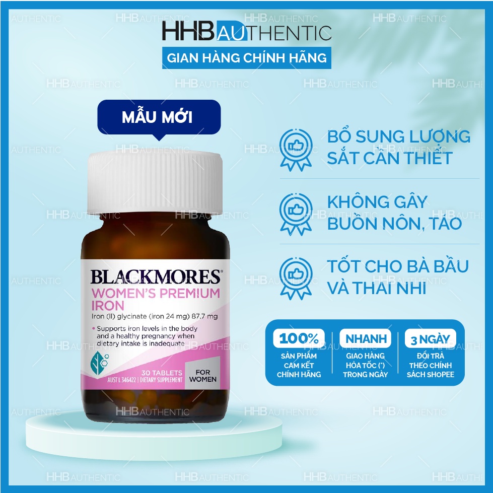 Sắt bầu Blackmores ngừa thiếu máu, không gây táo bón - Xuất xứ Úc