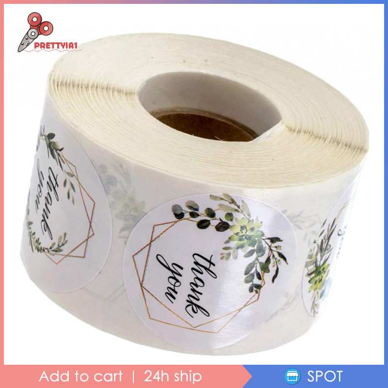 Set 500 Nhãn Dán Tròn In Chữ Thank You Prettyia1 Dùng Trang Trí Gói Quà DIY