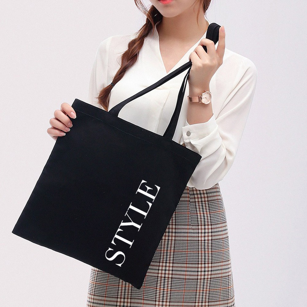 Túi vải tote Ginko dây kéo phong sách ulzzang Hàn Quốc in hình STYLE B03