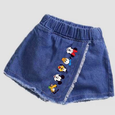 Quần Short Jean Giả Váy Cho Bé Gái Từ 2-8T